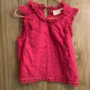 Maeve Tilly Eyelet Blouse in raspberry